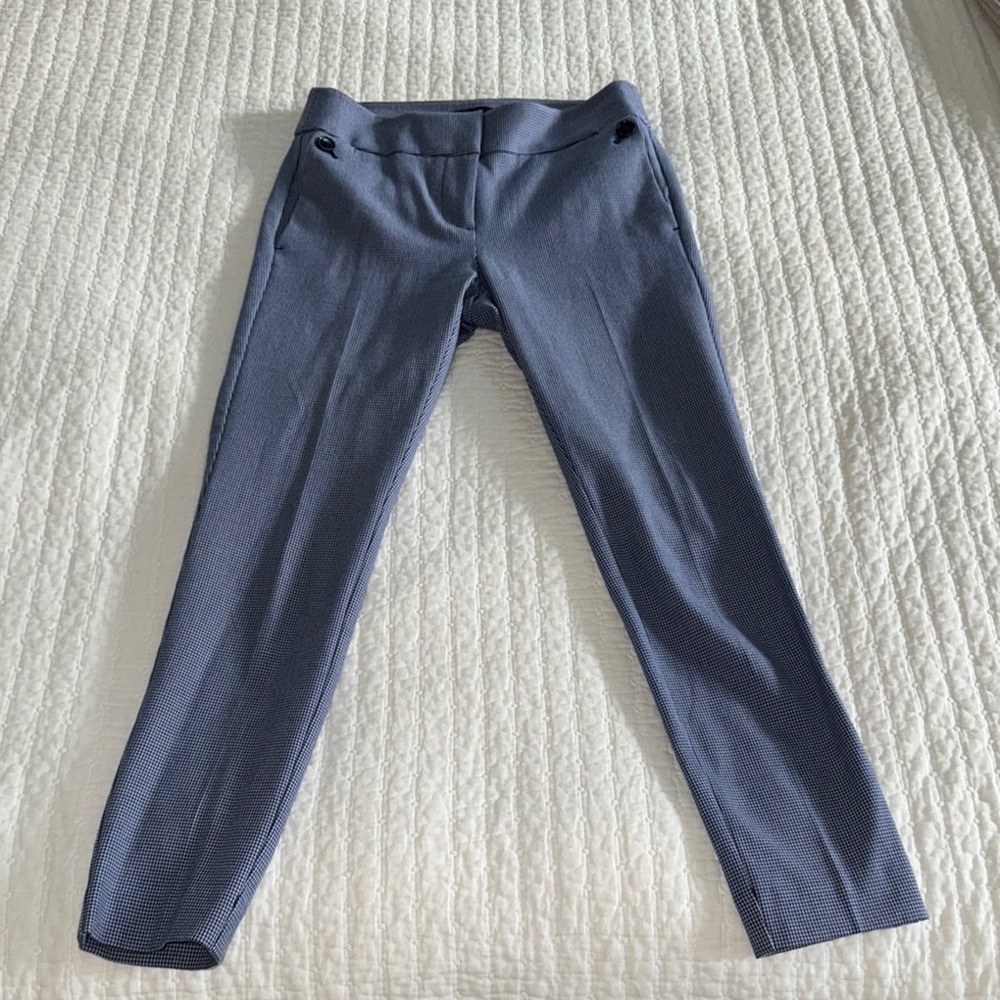 LOFT Petites Blue Checkered Pants